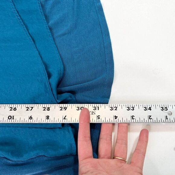 Soft Surroundings Tunic Top Women 1X Knitted Long Sleeve Split V-neck Hi-Low Hem - Picture 4 of 9